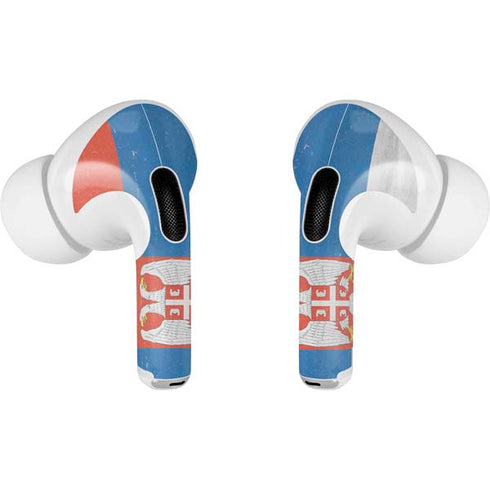 Serbia Flag Distressed AirPods Skins